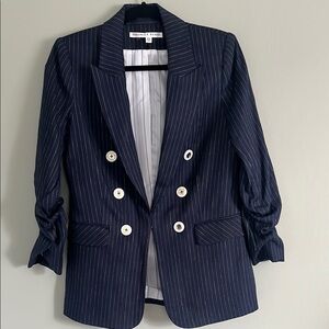 Veronica Beard Blue Tailored Blazer with Notched Lapels